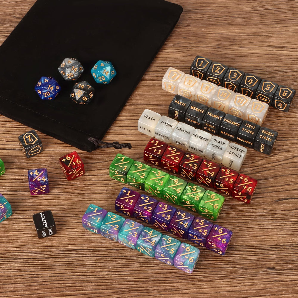 MDDSHGG black keyword dice showing First Strike and Vigilance for quick decisions