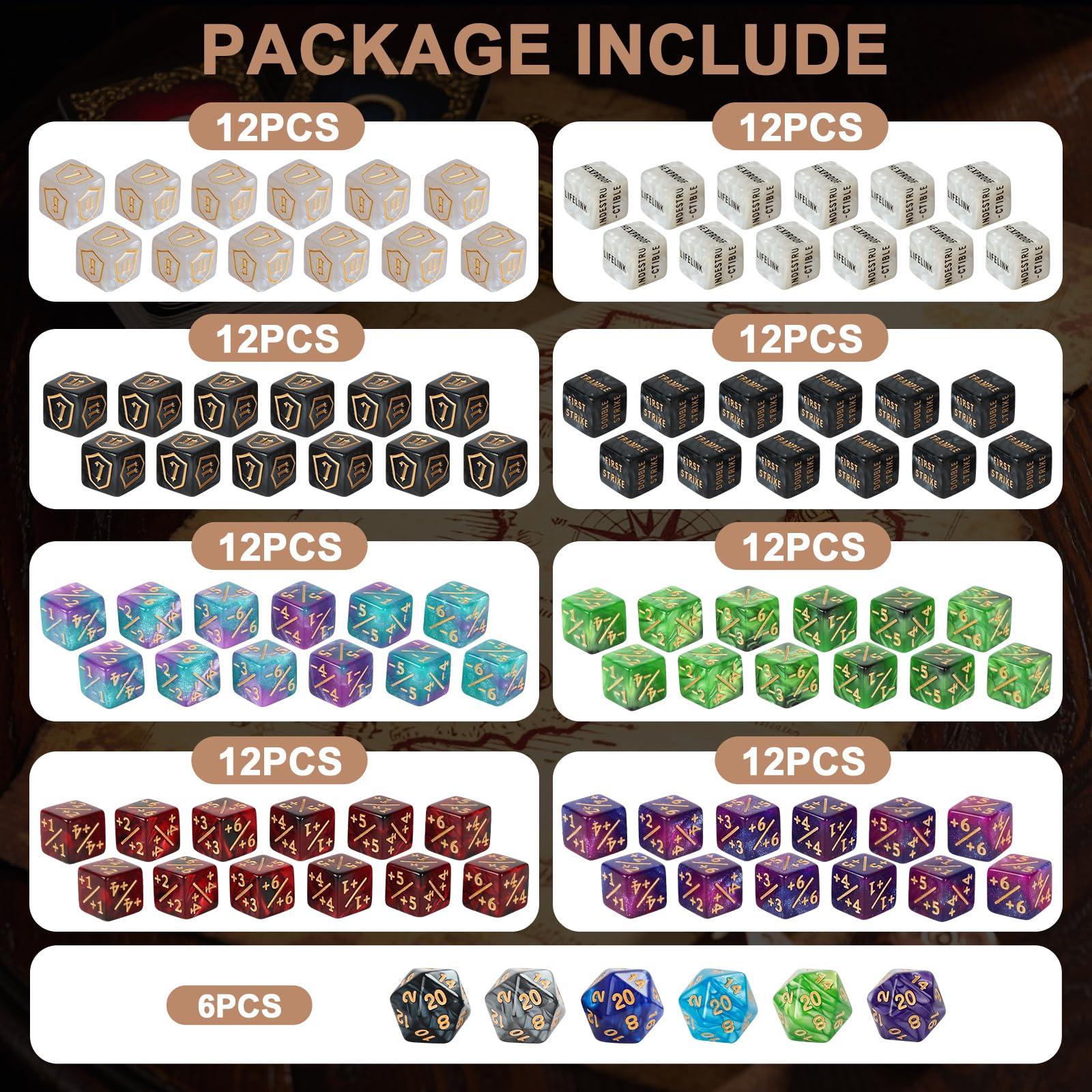 MDDSHGG six d20 dice for precise tabletop rolls and versatility