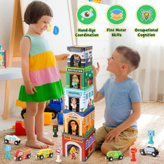MDINGTD wooden professional figures 5-pack inspire role-play and social interaction