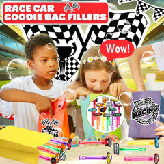 Bubble wands designed for pinata fillers and race-themed celebrations