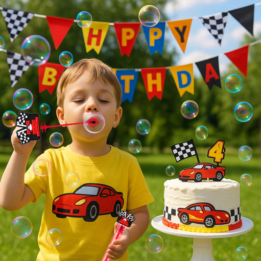 Close-up of wheels design on a MDNHIO bubble wand for dynamic race-themed celebrations