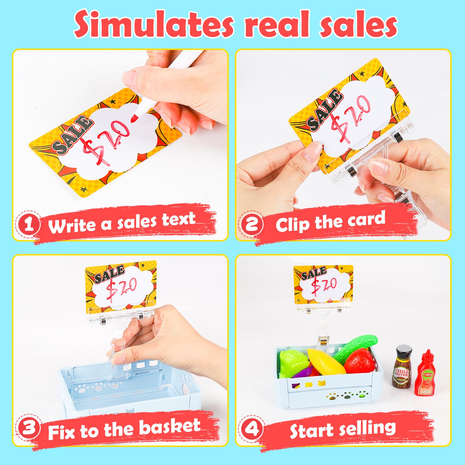 Meaicezli fruits and vegetables set for realistic pretend meals