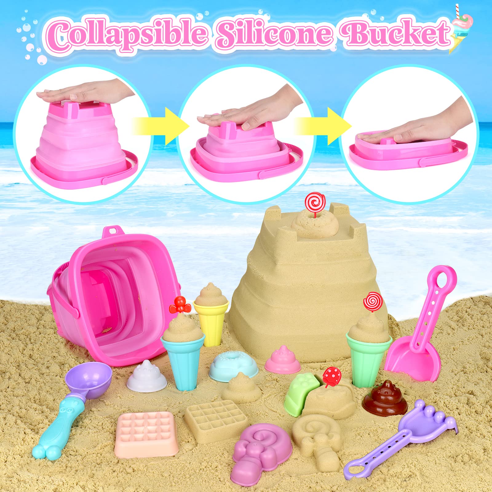 Meaicezli mesh beach bag keeps sand out and toys organized