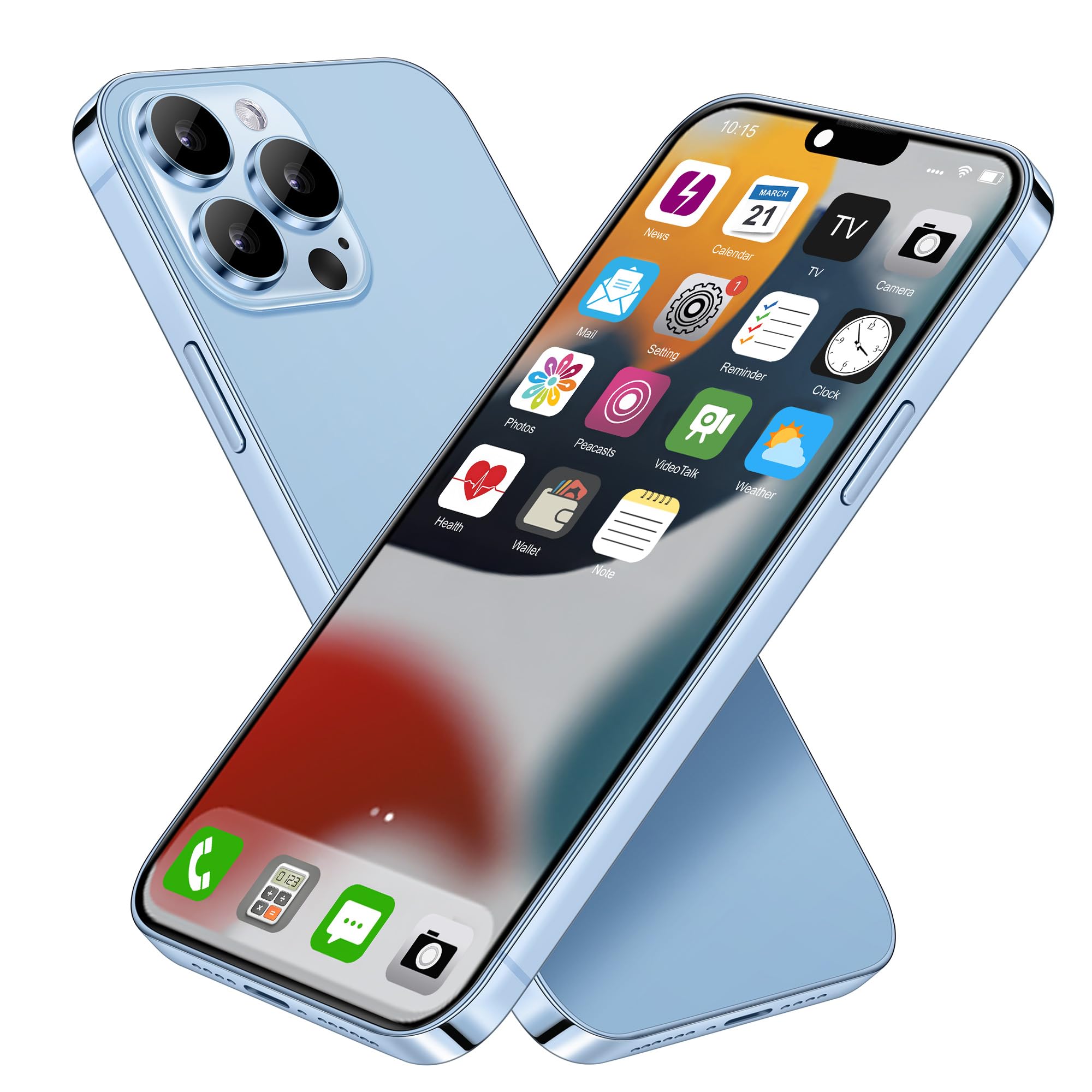 Mearar dummy phone with blue colorscreen offers a safe, realistic display prop.