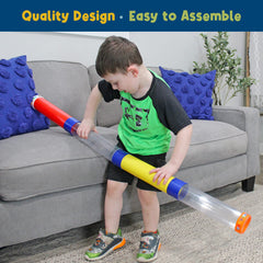 MEAVIA Colorful tubes invite exploration and learning through play.