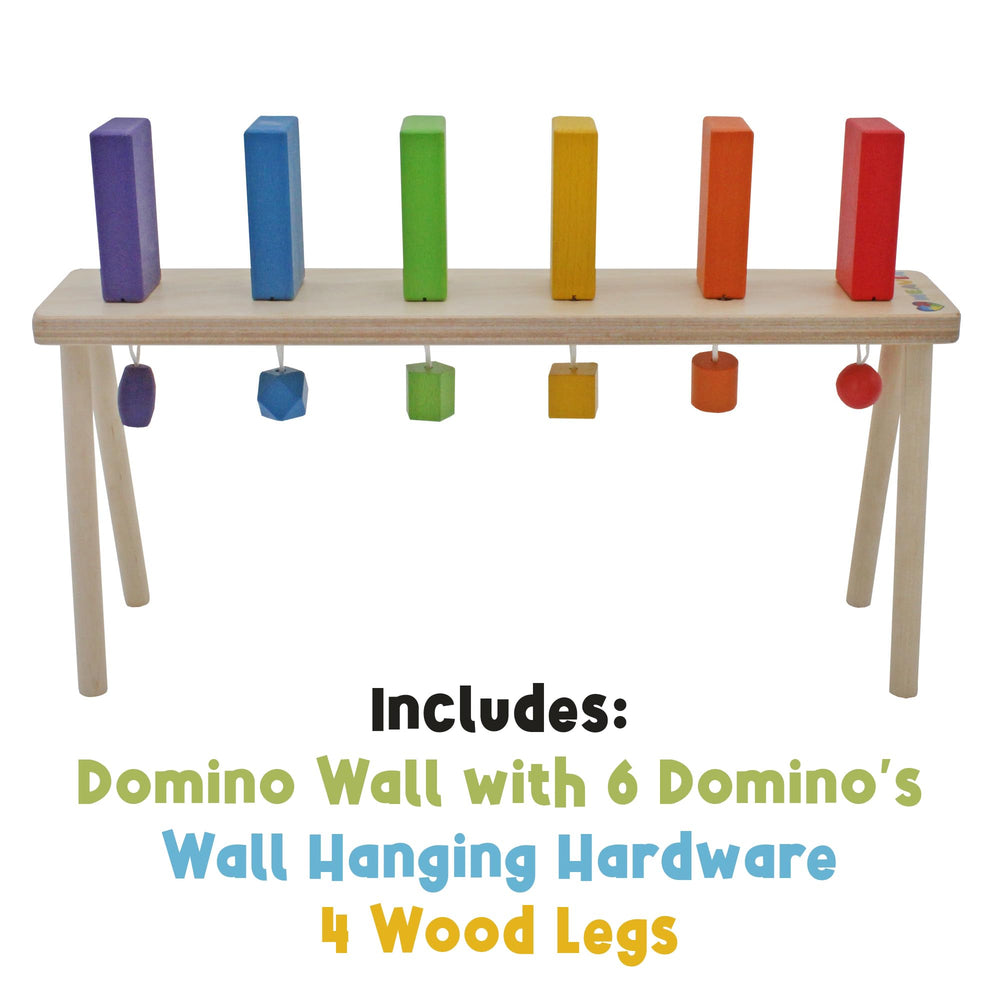 MEAVIA colorful wooden dominos close-up highlights tactile shapes and bright colors.