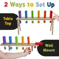 MEAVIA domino wall on table top setup offers versatile play surface for tabletop fun.
