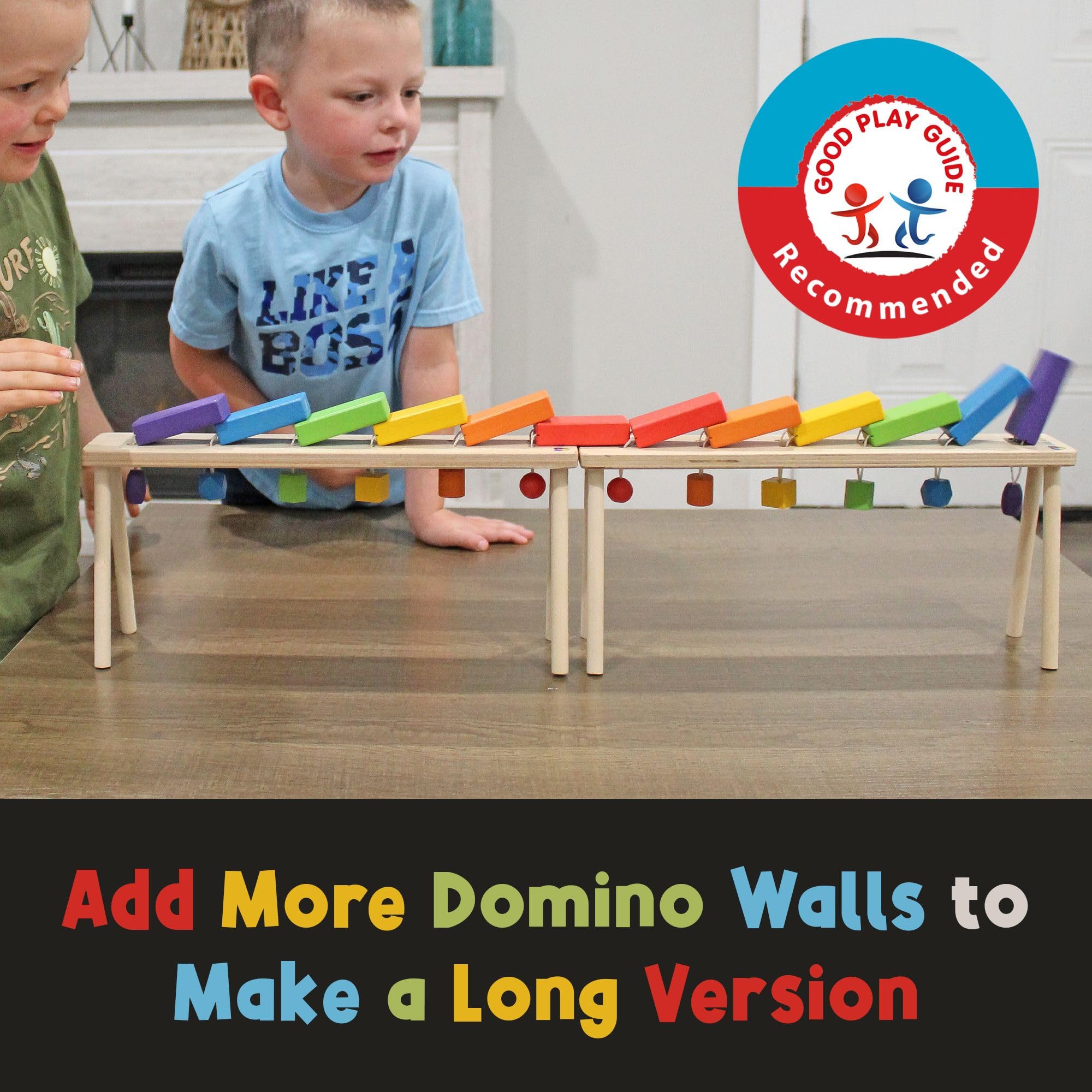 MEAVIA extendable domino wall enables longer setups for bigger challenges.