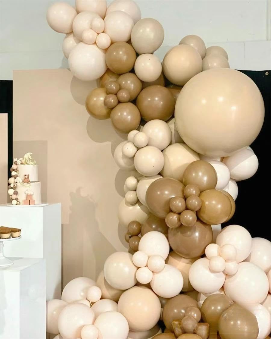 MEBAY 5-inch camel-apricot balloons for delicate details
