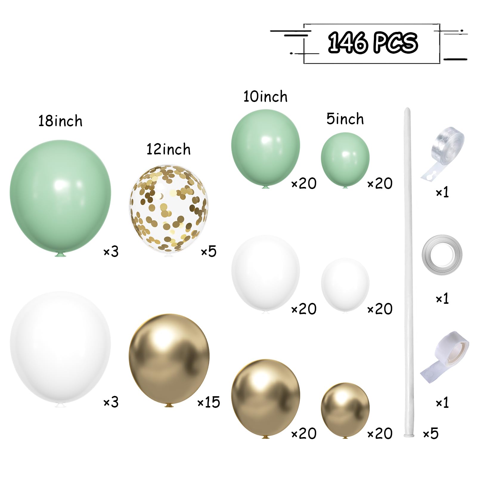 MEBAY 12in confetti gold balloons add sparkle to festive arches