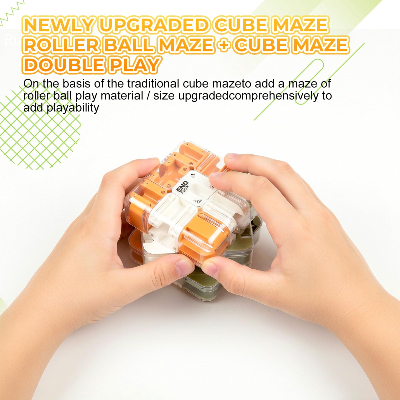 MECARE large 3D maze cube ball-paths close-up for spatial reasoning