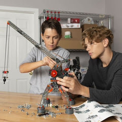 MECCANO Erector helicopter model demonstrating motorized motion.