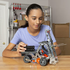 Includes three real MECCANO tools for authentic metal-building experiences.