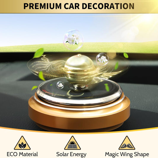Mechaniker car dashboard air freshener energized by sunlight refreshes your ride.