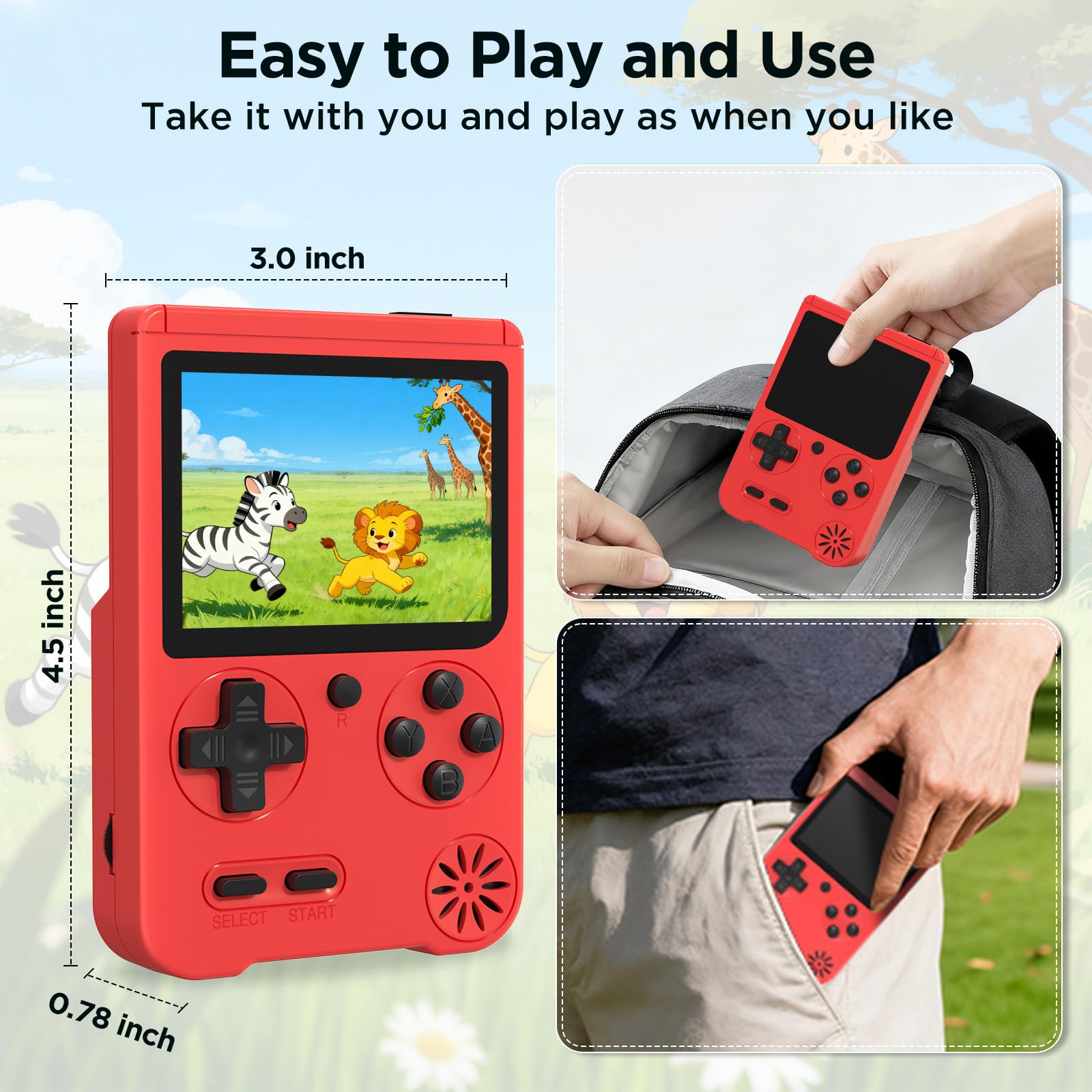 Medoque handheld console 3 inch screen delivers clear retro visuals