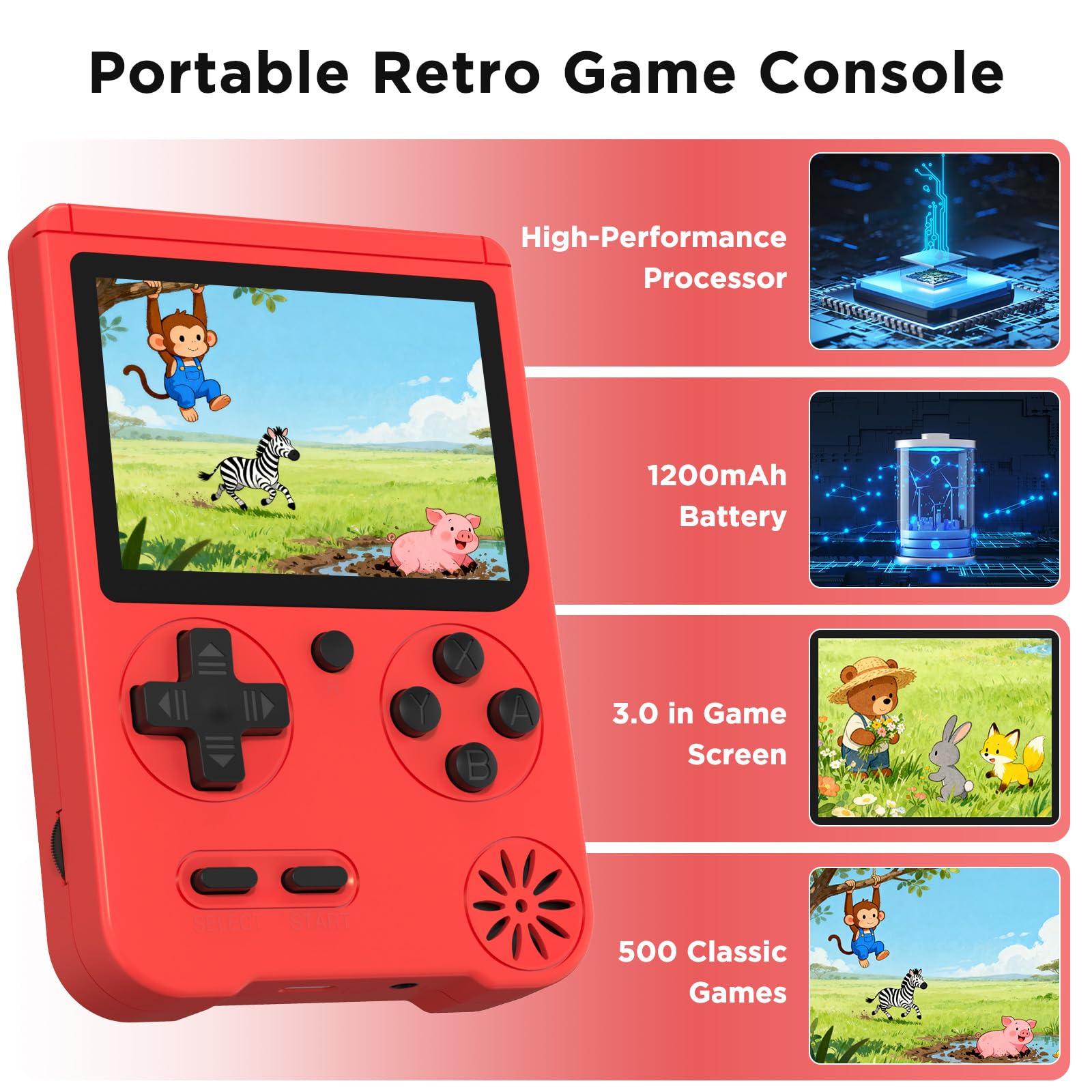 Medoque handheld console two player mode enables shared retro gaming sessions
