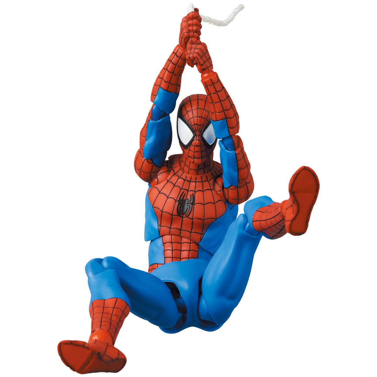 Medicom MAFEX Spider-Man classic front view showing bold color and pose-ready articulation.