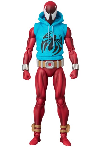 Medicom MAFEX Scarlet Spider Ver. 2.0 fabric costume captures texture and movement.