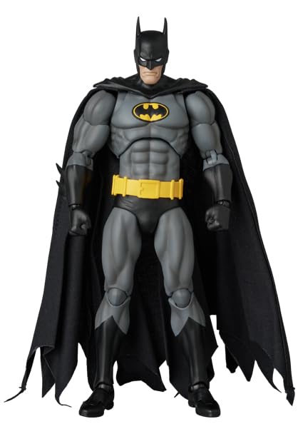 Medicom Toy MAFEX Knight Crusader Batman Black Version articulated for posing.