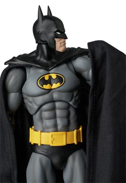 Medicom Toy MAFEX Knight Crusader Batman Black Version side view showing cape drape.