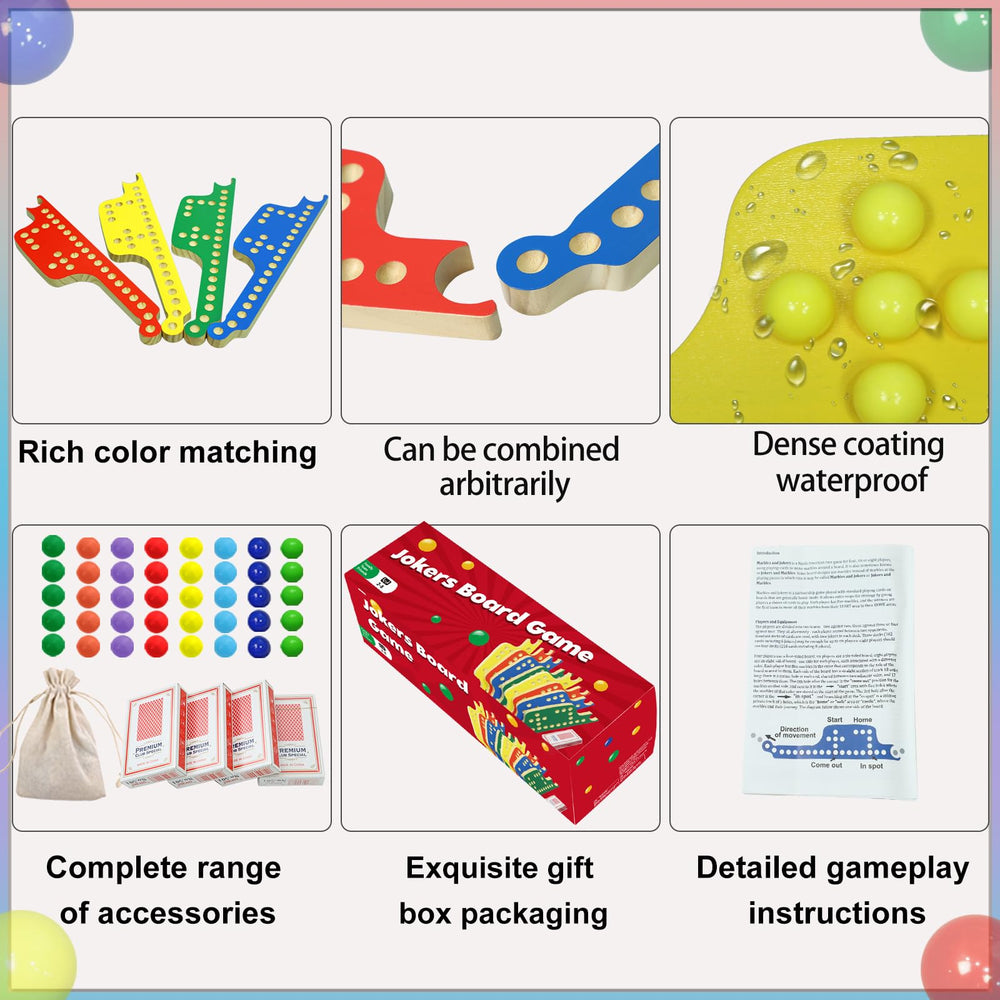 Medikaison solid wood boards in eight colors for multiplayer play.