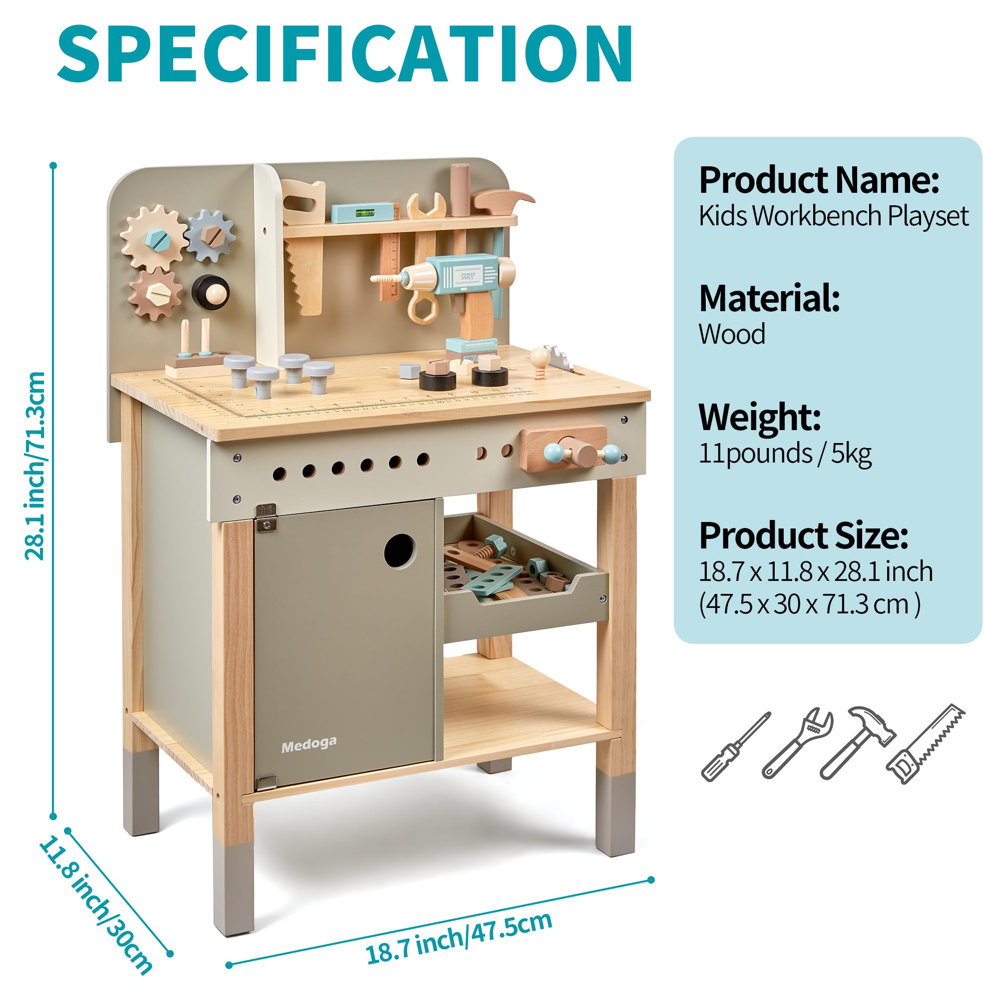 Medoga easy-assembly guide helps adults set up quickly.