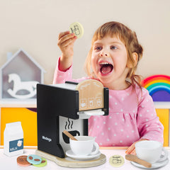 Medoga kids imaginative barista play promotes social role-play and shared kitchen fun.