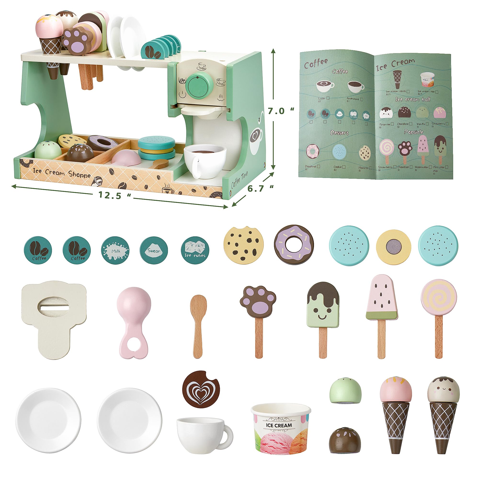 Medoga reusable menu and ice cream bowl support shop-order role-play