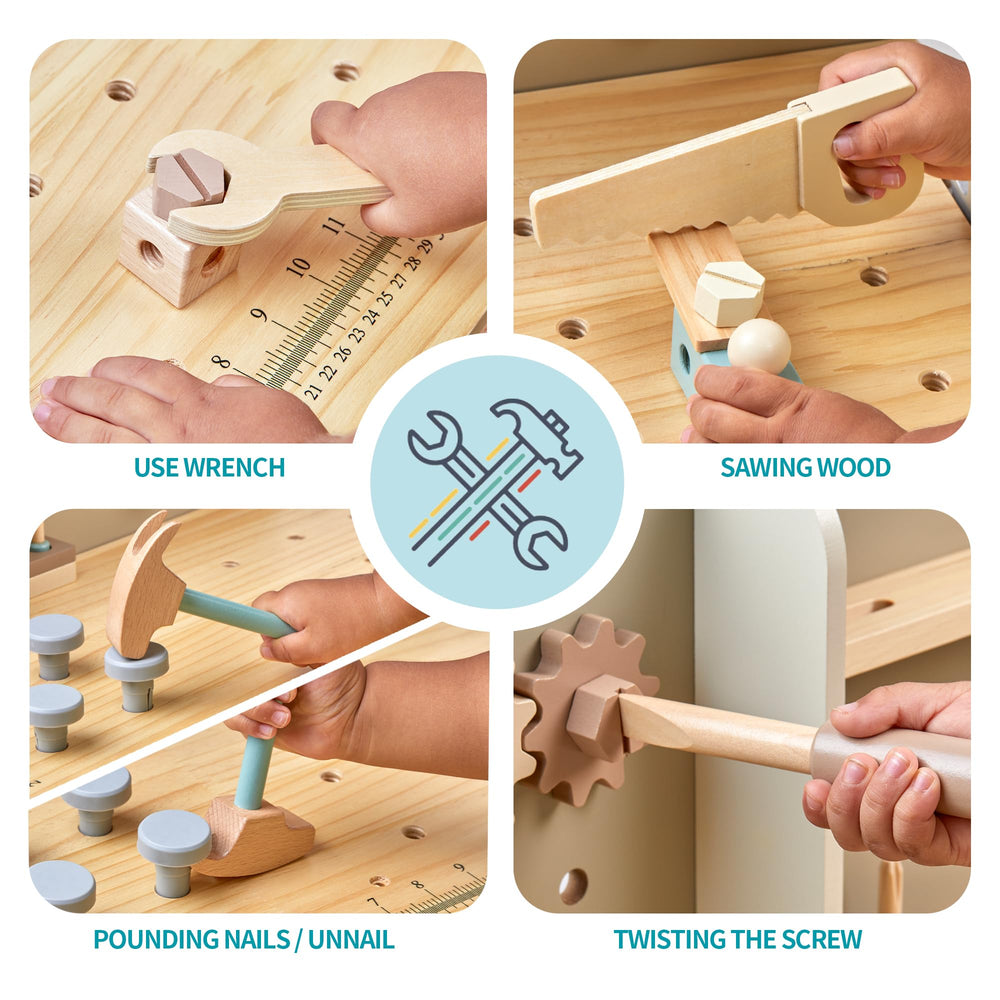 Medoga screws, nuts, and links for creative construction play.
