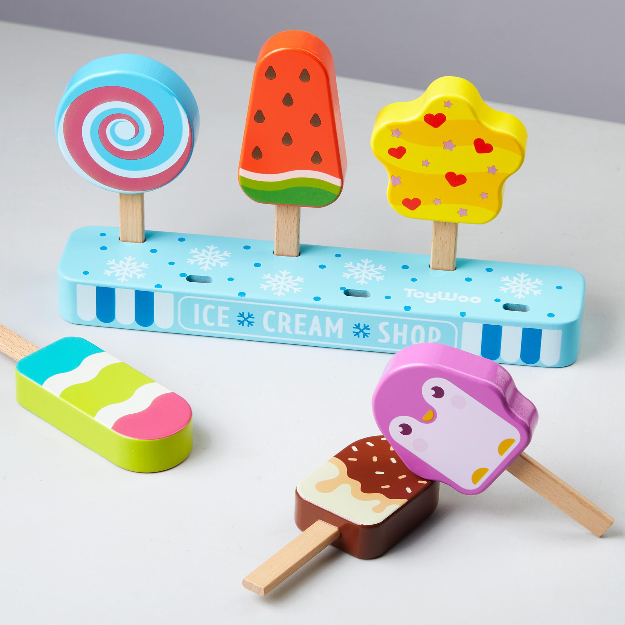 Medoga mango ice cream pops close-up sparks imaginative storytelling during playtime.