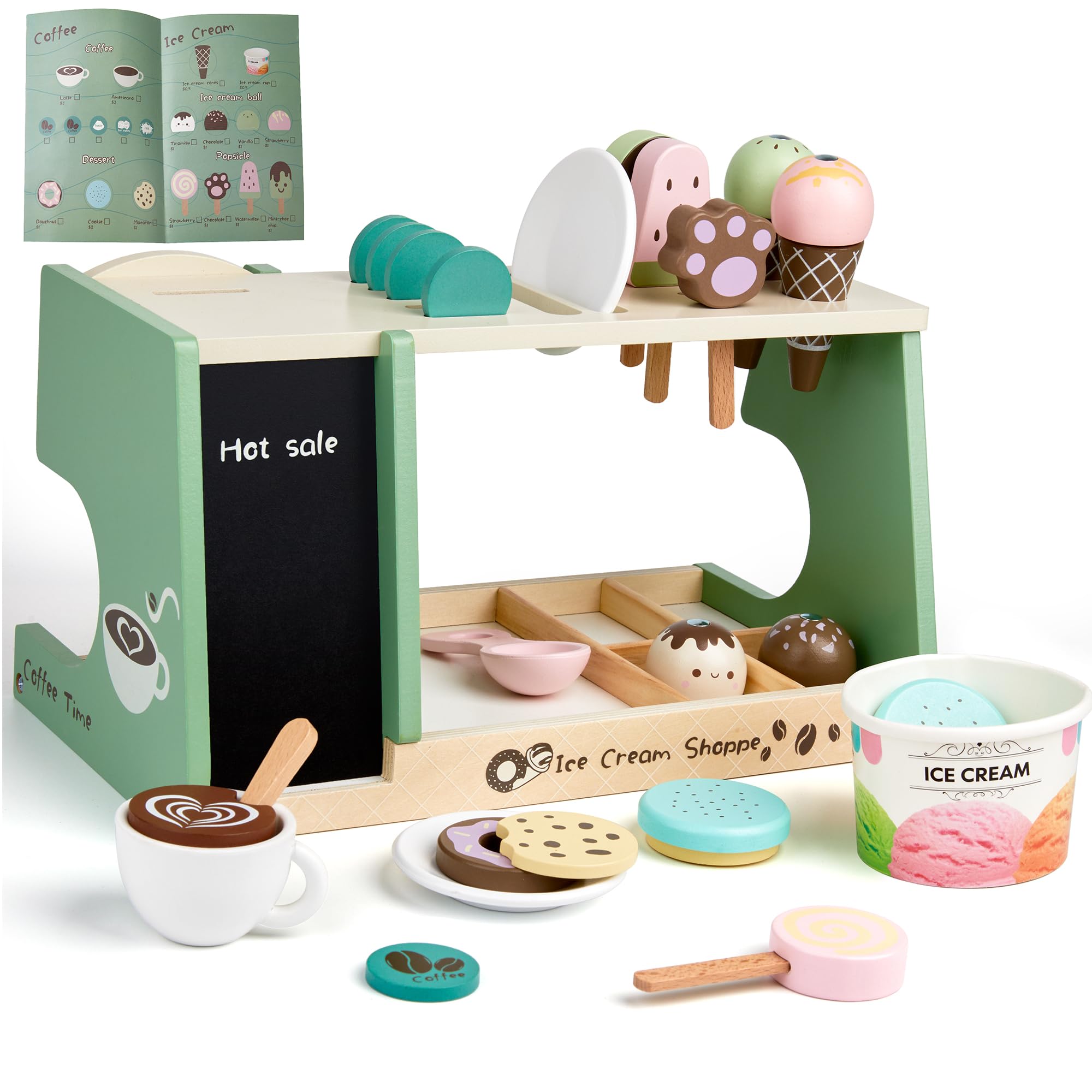 Medoga ice cream scooper, cones, and toppings for creative flavor combos