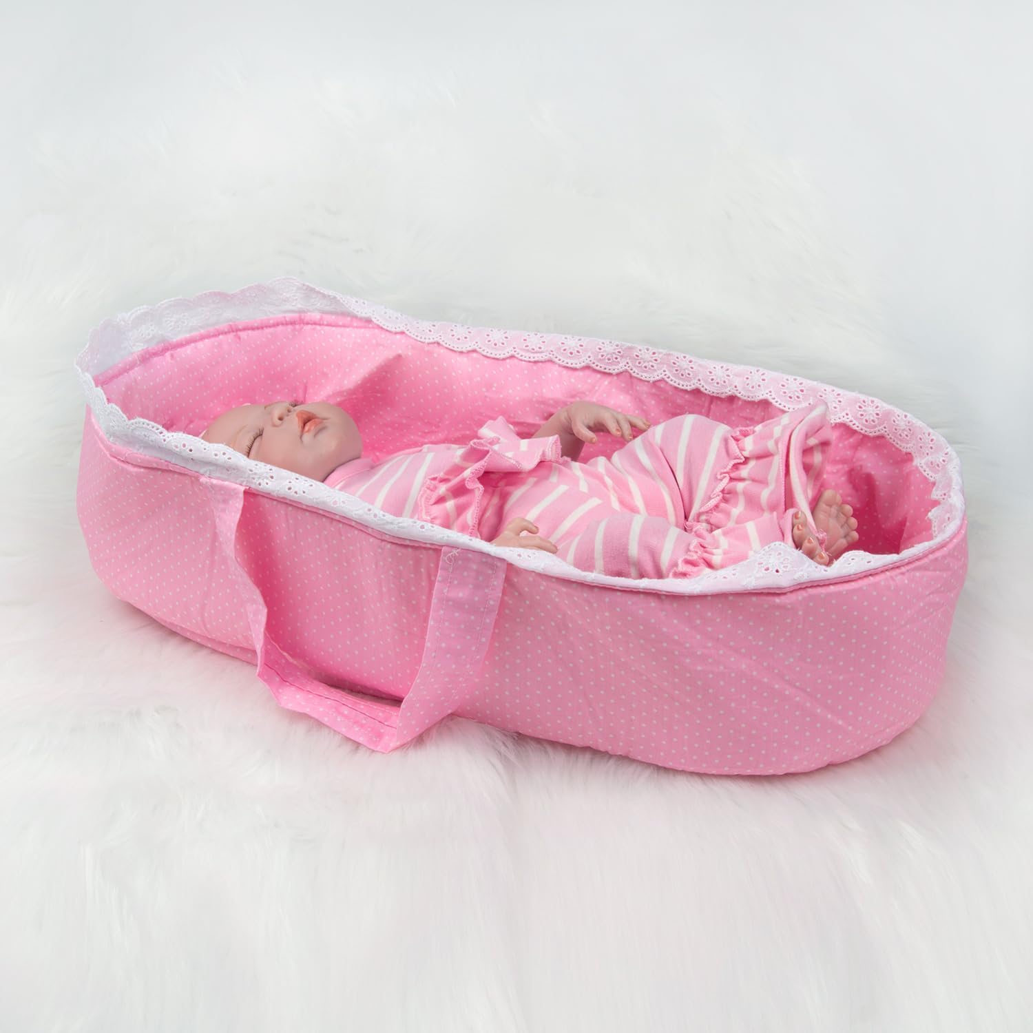 Medylove carry basket for doll accessories, keeps toys organized