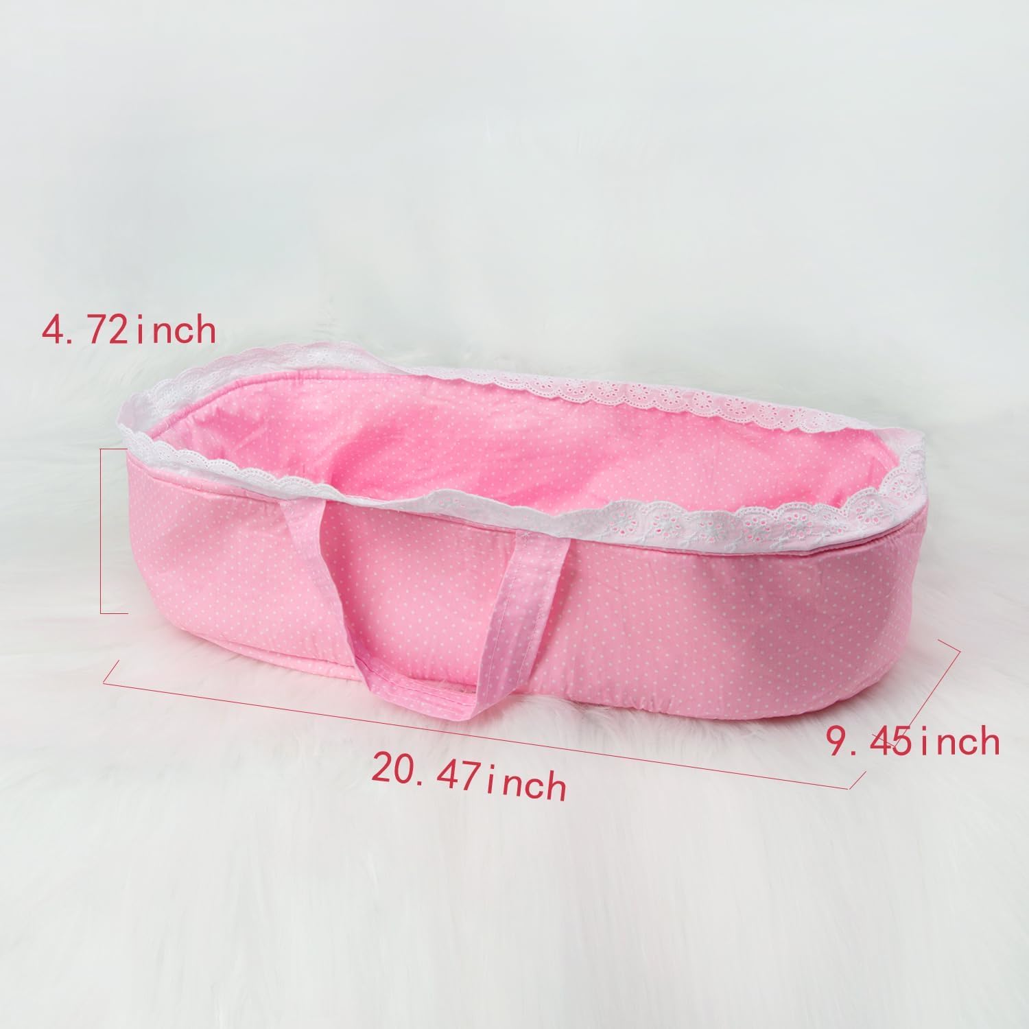 Medylove doll bassinet in soft fabrics, a safe sleep-ready spot