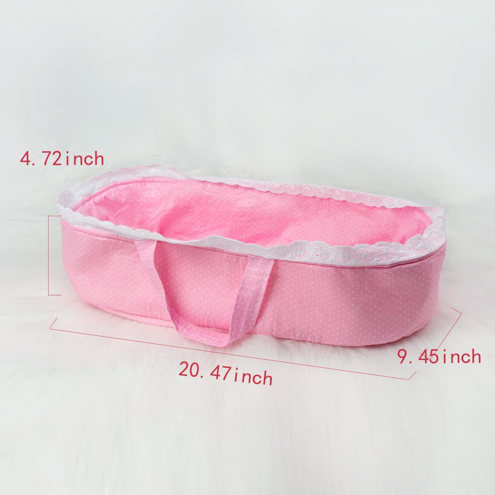 Medylove doll bassinet in soft fabrics, a safe sleep-ready spot