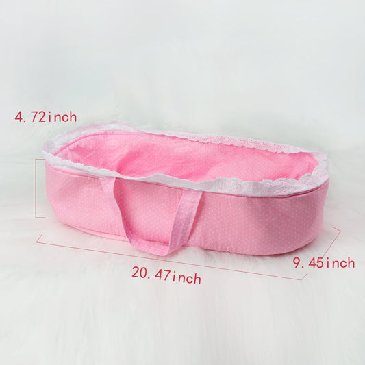 Medylove doll bassinet in soft fabrics, a safe sleep-ready spot
