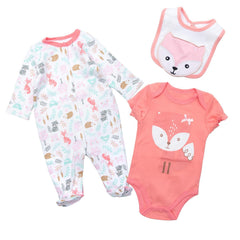Medylove doll bib with fox motif, keeps outfits tidy during feeding and play