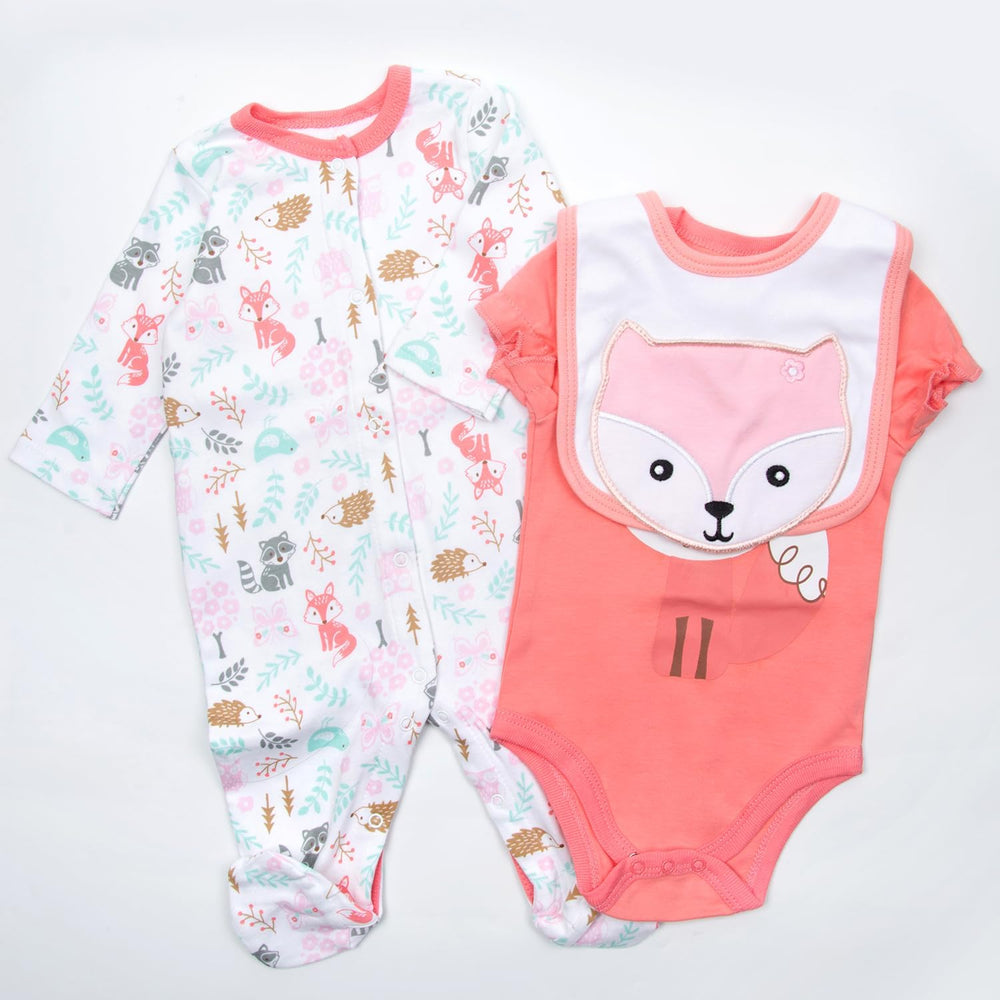 Medylove fox-print doll jumpsuit, easy on/off for quick dress changes