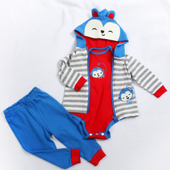 Medylove 3-piece packaging view showing coat, romper, and trousers.