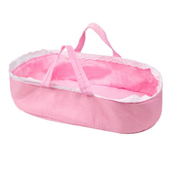 Medylove reborn doll cradle with pink dots for portable playtime