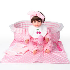 Medylove pink blanket for reborn doll – soft cuddle during naps.