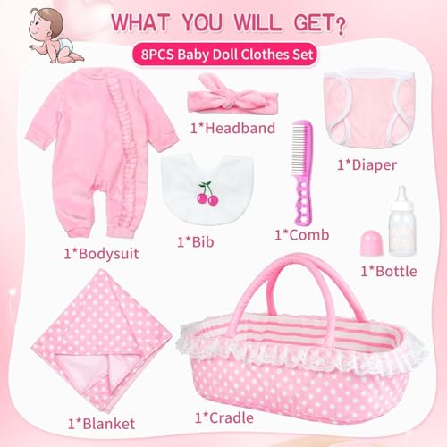 Medylove pink jumpsuit for reborn doll – quick outfit change.