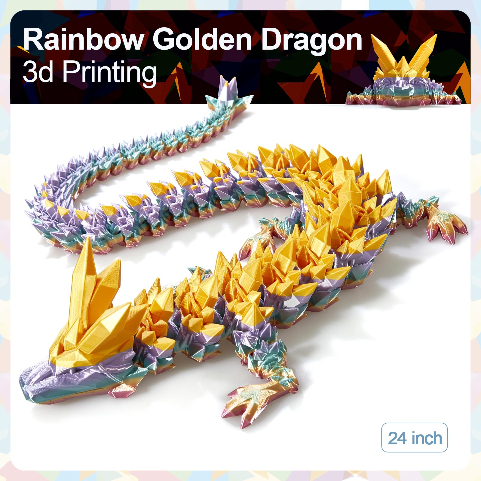 Close-up of the radiant dragon showing detailed scales for collectors.