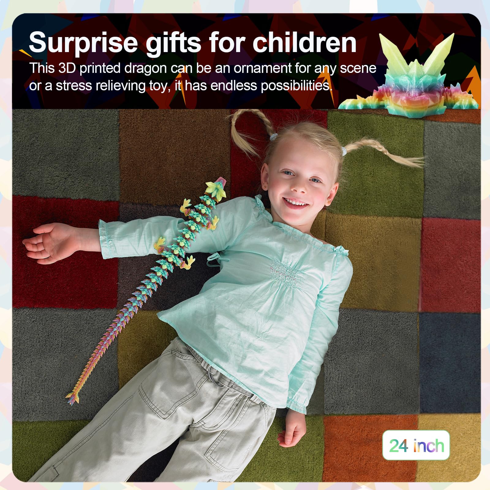 Meet Gladness dragon puppet, tactile collectible for kids and collectors.