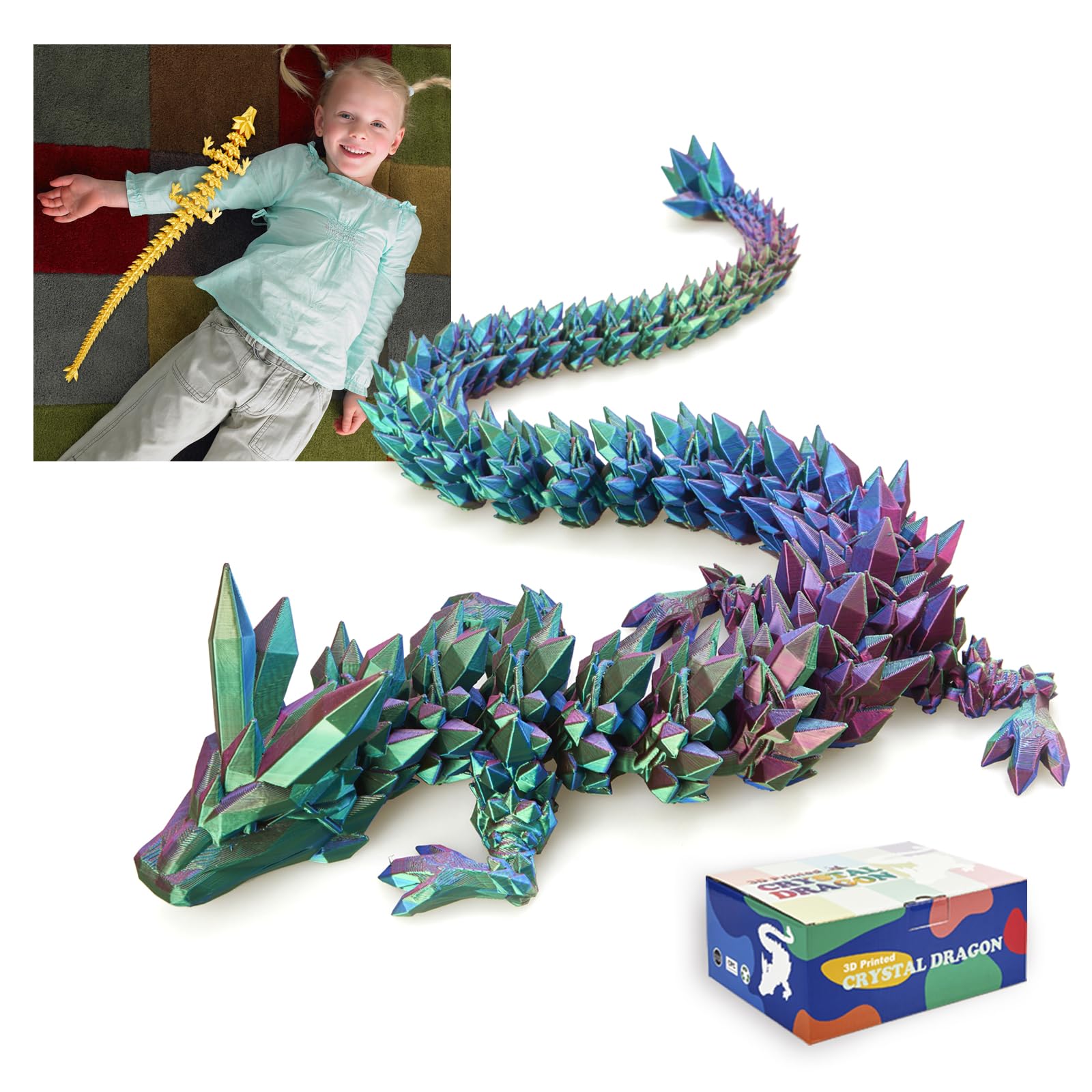 Meet Gladness giant crystal dragon rainbow as a striking desk decor centerpiece.