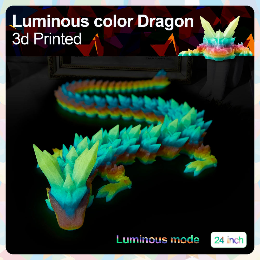 Meet Gladness glow-in-the-dark dragon, bright focal point for night-time ambiance.