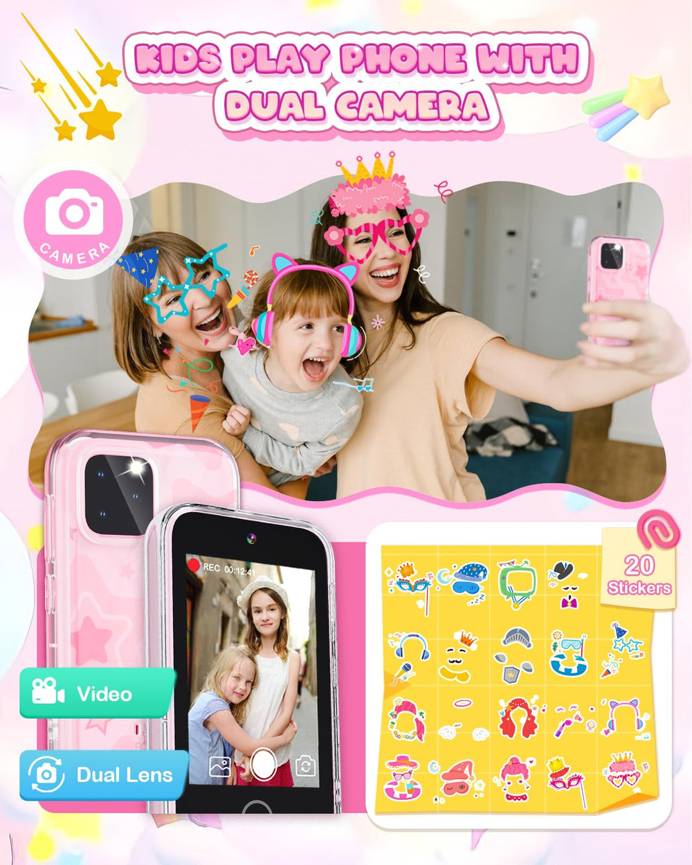 Meetrye Kids Phone music-player provides kid-friendly tunes during activities.