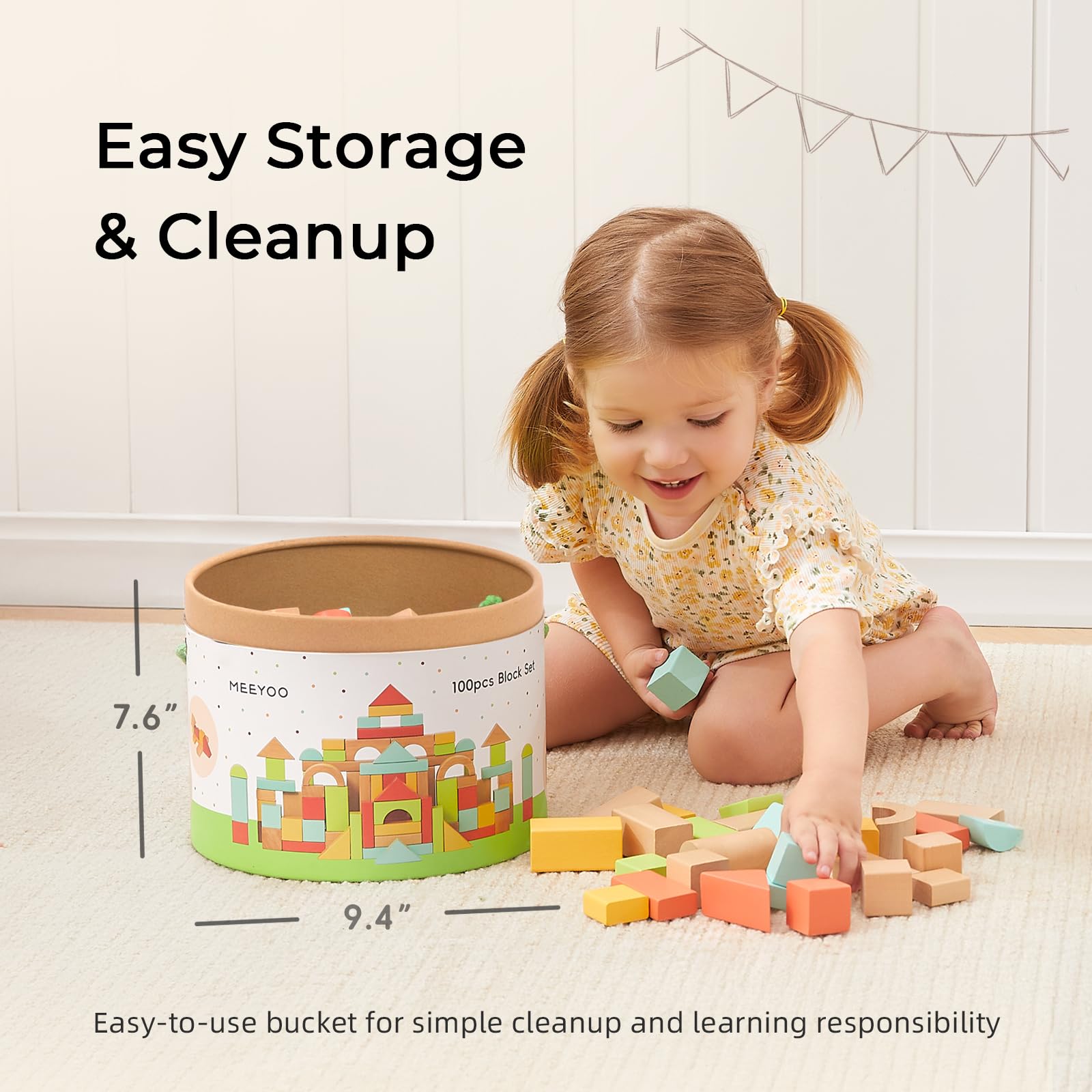 MEEYOO wooden blocks kid learning benefits highlight early STEM-ready play
