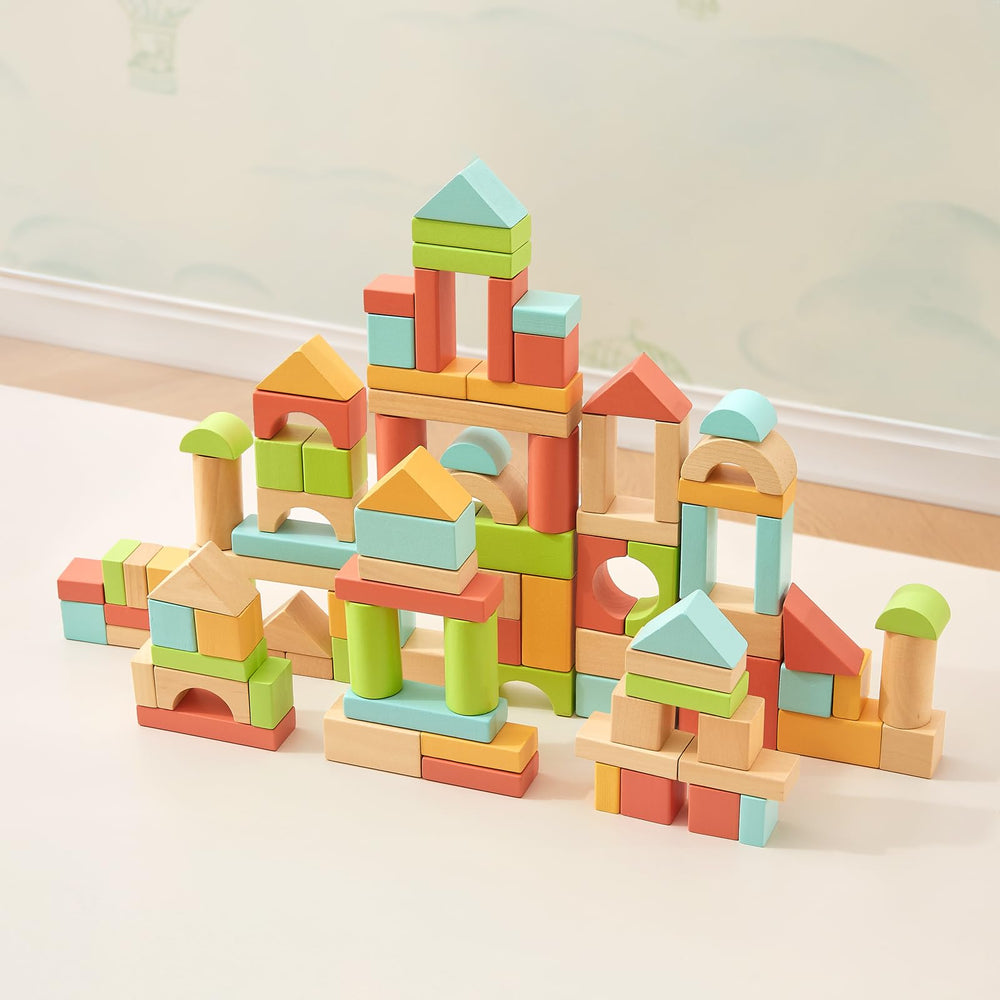 MEEYOO wooden blocks Montessori-inspired design encourages independent exploration
