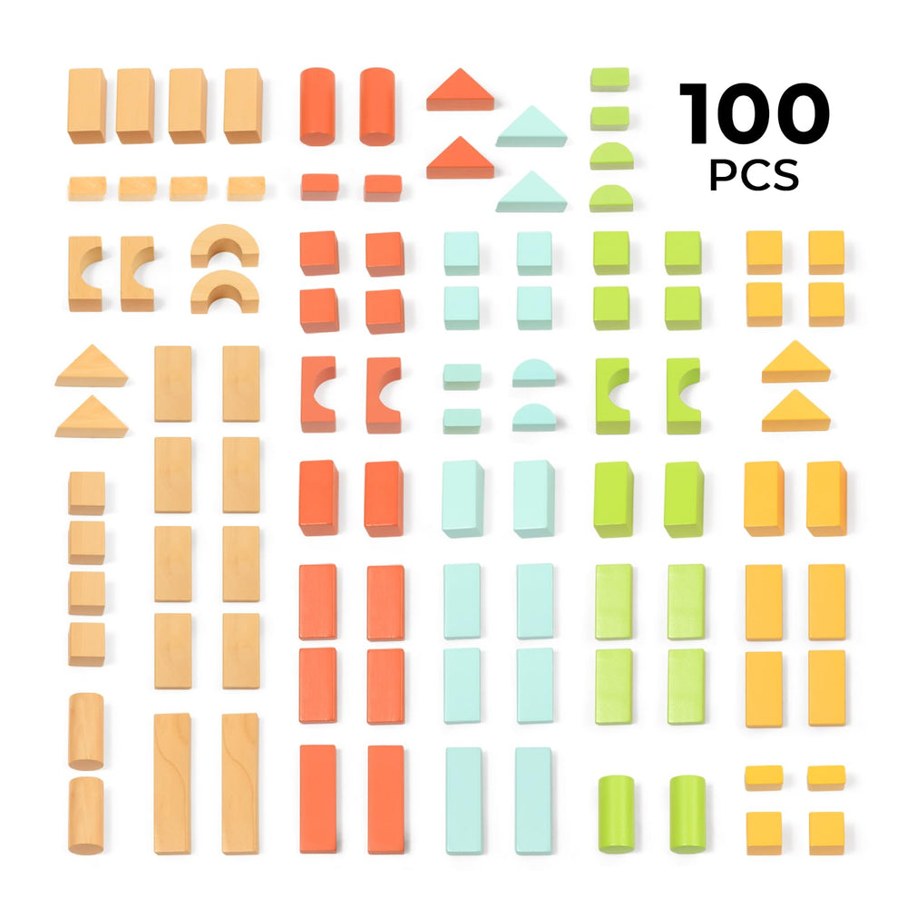 MEEYOO wooden blocks rounded edges ensure safe play during open-ended construction