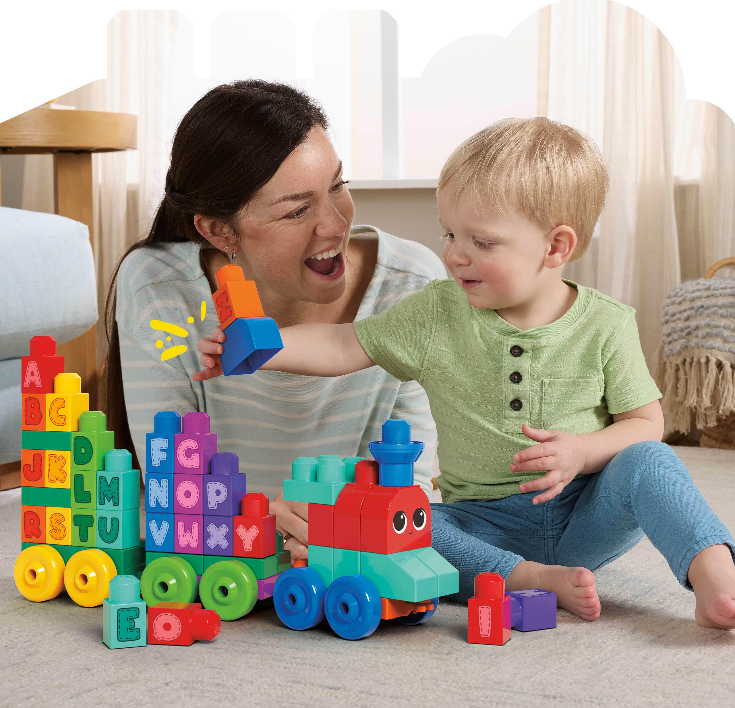 Mega Bloks colorful blocks closeup, stimulating imagination and fine motor skills.